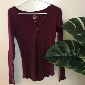 long sleeve maroon top!